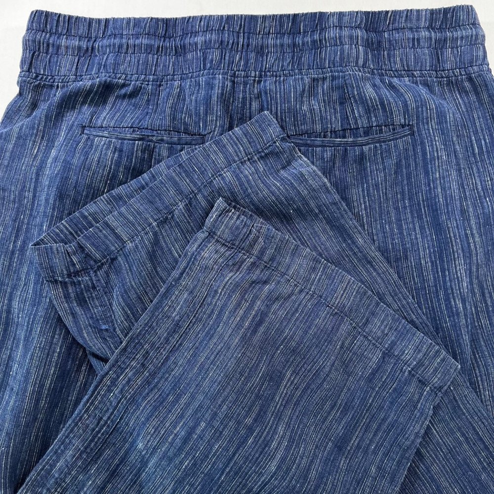 Athleta Cabo Textured Linen Wide Leg Pants in Rain Dance  Size 16 - Picture 12 of 13